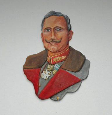 Friedrich Wilhelm Viktor Albert von Preußen, Deutscher Kaiser und König von Preußen, Zinnbüste 80 mm, Bemalung Joh. Schwarz, Deutschland.