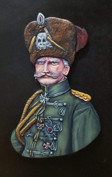 Anton Ludwig Friedrich August von Mackensen, Zinnbüste 80 mm, Bemalung D. Critchley, Großbritannien.